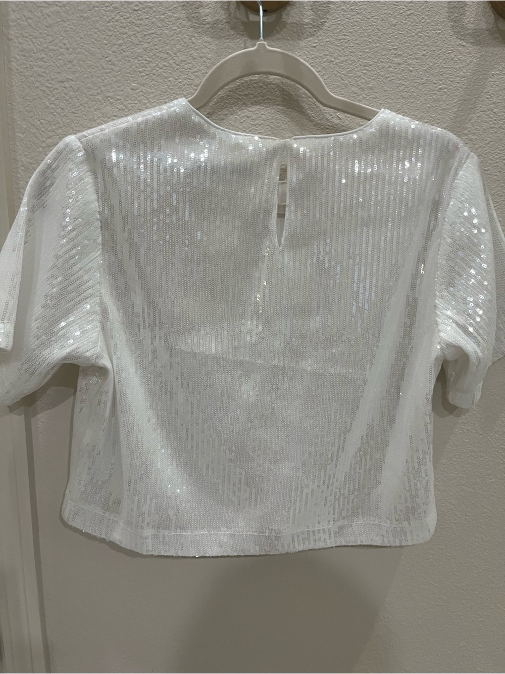 Endless Rose White Sequin Crop Top size small - Picture 8 of 9